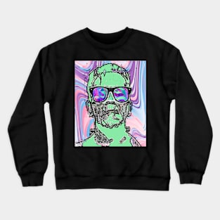 horror monster frankenstein  with cool sunglasses on holiday Crewneck Sweatshirt